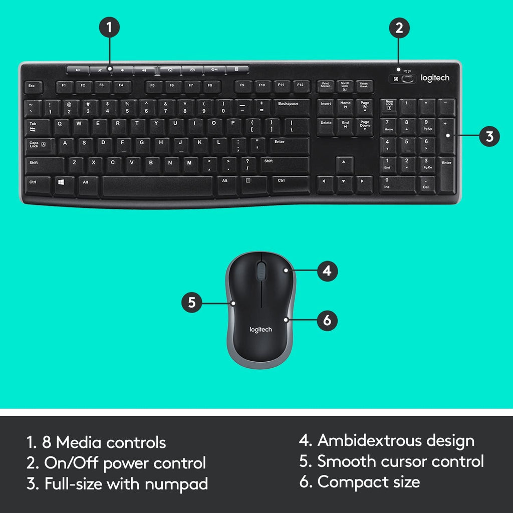 Logitech MK270 Clavier et souris sans fil pour Windows