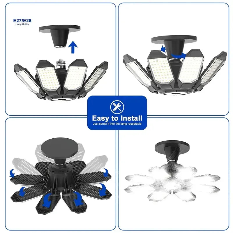LED Plafonnier de garage Déformable Ultra lumineux