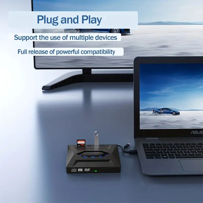 Lecteur CD/DVD externe pour ordinateur portable