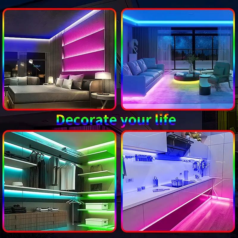 jeu de bande lumineuse LED avec télécommande APP,