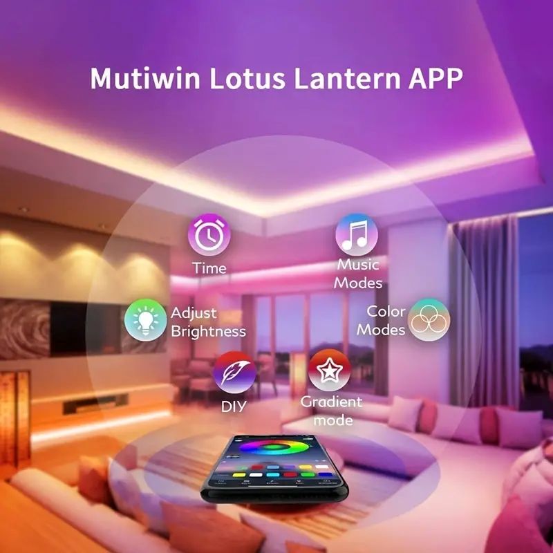 jeu de bande lumineuse LED avec télécommande APP,