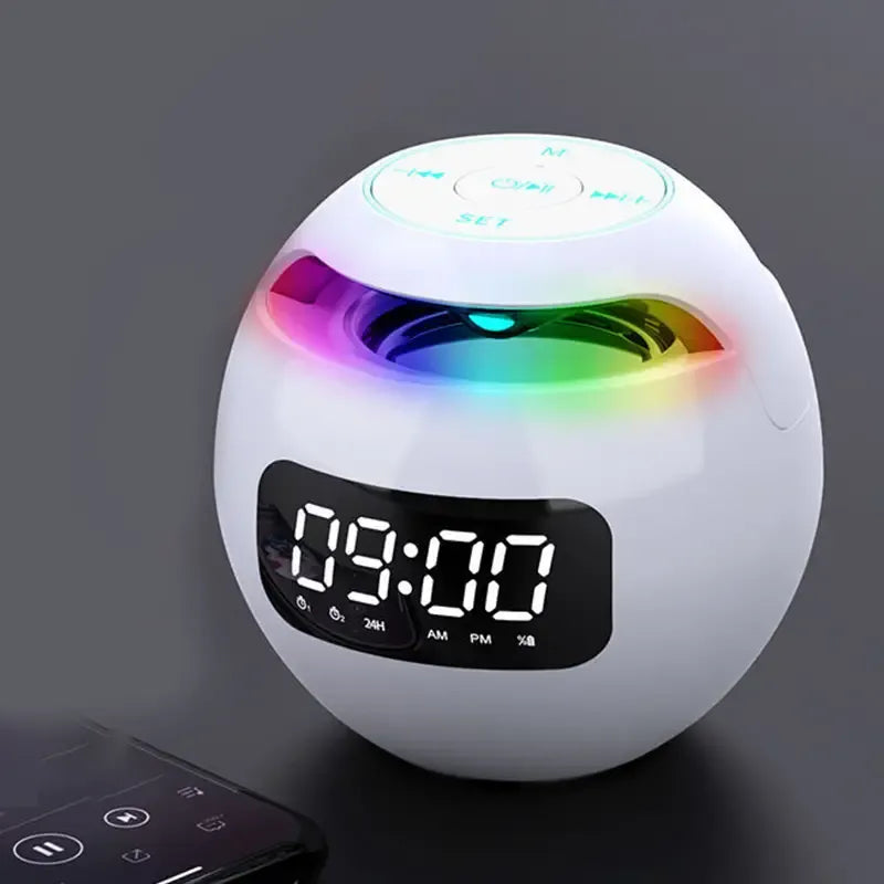 Haut-parleur sans fil étanche avec alarme et lumière LED