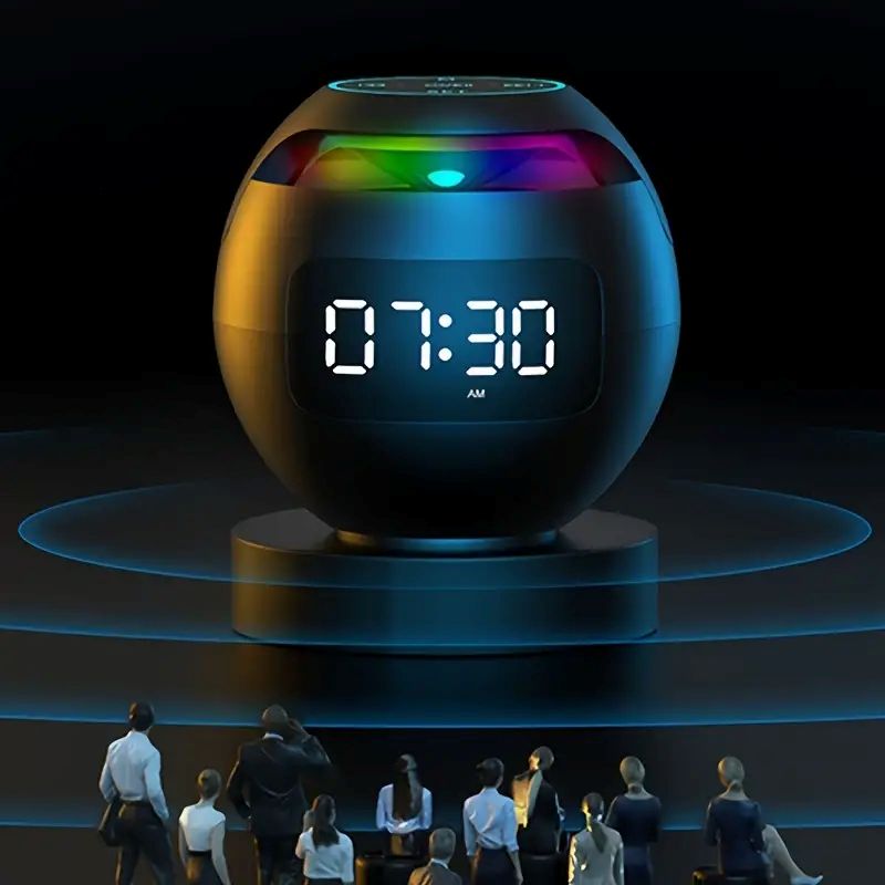 Haut-parleur sans fil étanche avec alarme et lumière LED