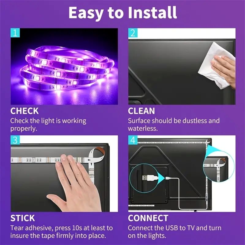 jeu de bande lumineuse LED avec télécommande APP,