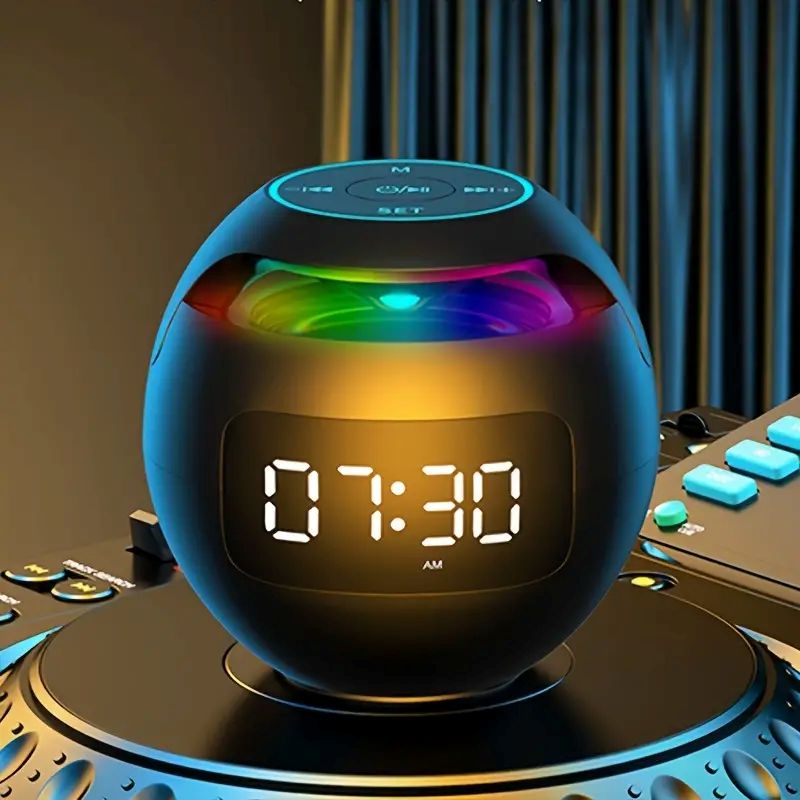 Haut-parleur sans fil étanche avec alarme et lumière LED