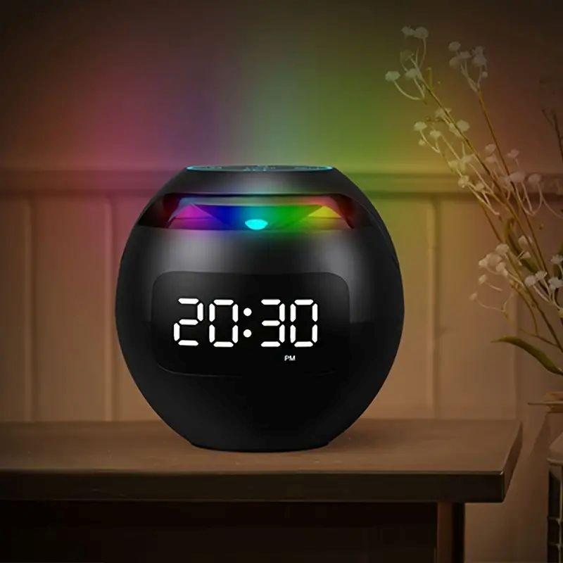 Haut-parleur sans fil étanche avec alarme et lumière LED