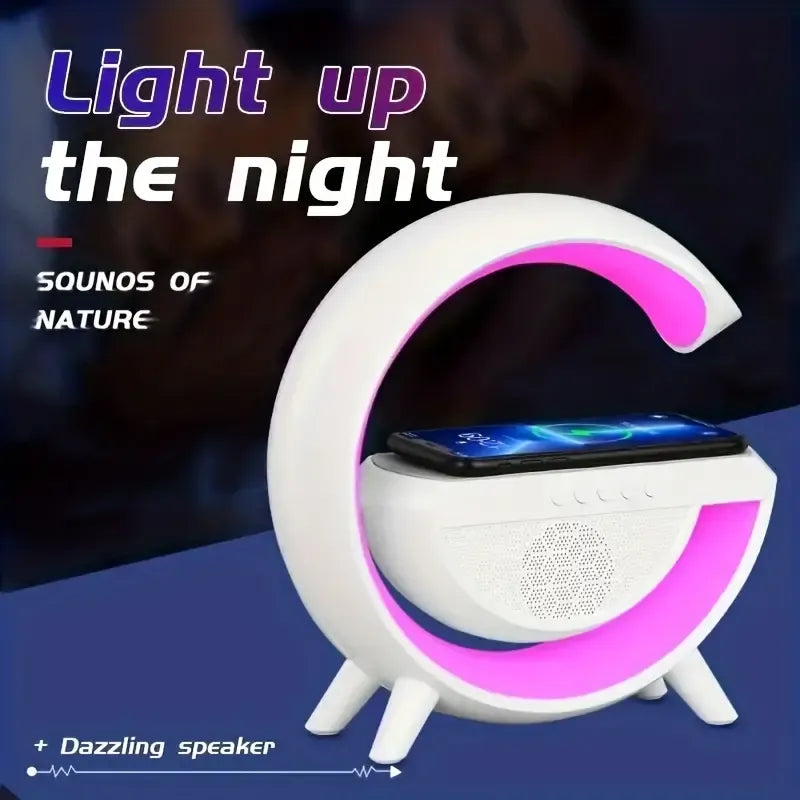 Haut-parleur sans fil avec veilleuse LED et chargeur sans fil