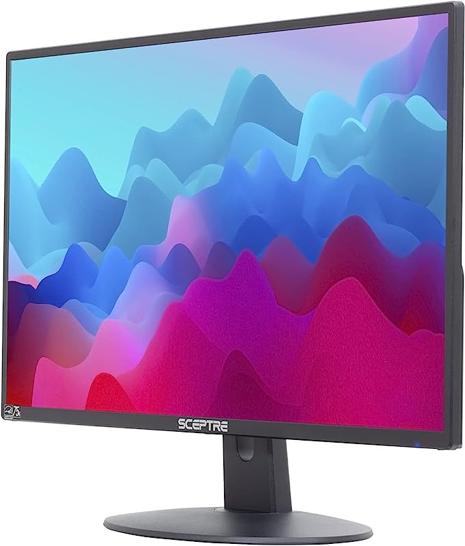 Sceptre E248W-19203R Écran LED ultra fin 24" 75 Hz 1080p 2 x HDMI VGA haut-parleurs intégrés, noir métallique