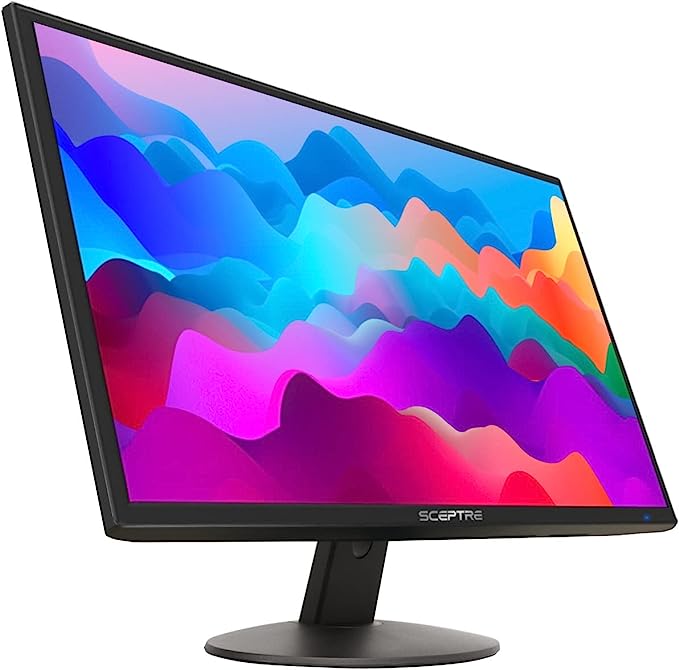 Sceptre E248W-19203R Écran LED ultra fin 24" 75 Hz 1080p 2 x HDMI VGA haut-parleurs intégrés, noir métallique