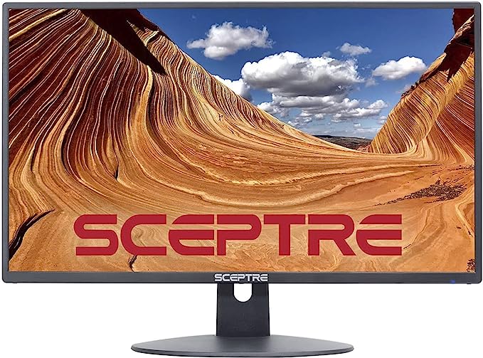 Sceptre E248W-19203R Écran LED ultra fin 24" 75 Hz 1080p 2 x HDMI VGA haut-parleurs intégrés, noir métallique