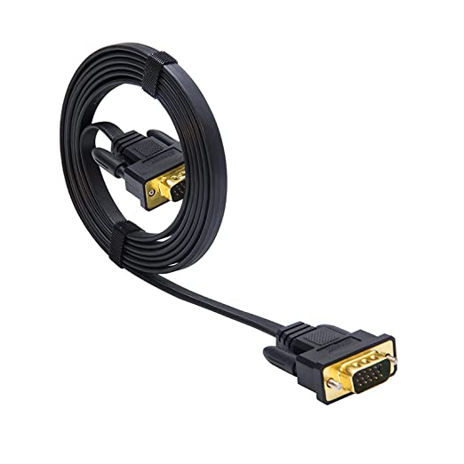 DTECH Câble VGA plat ultra fin pour écran d'ordinateur