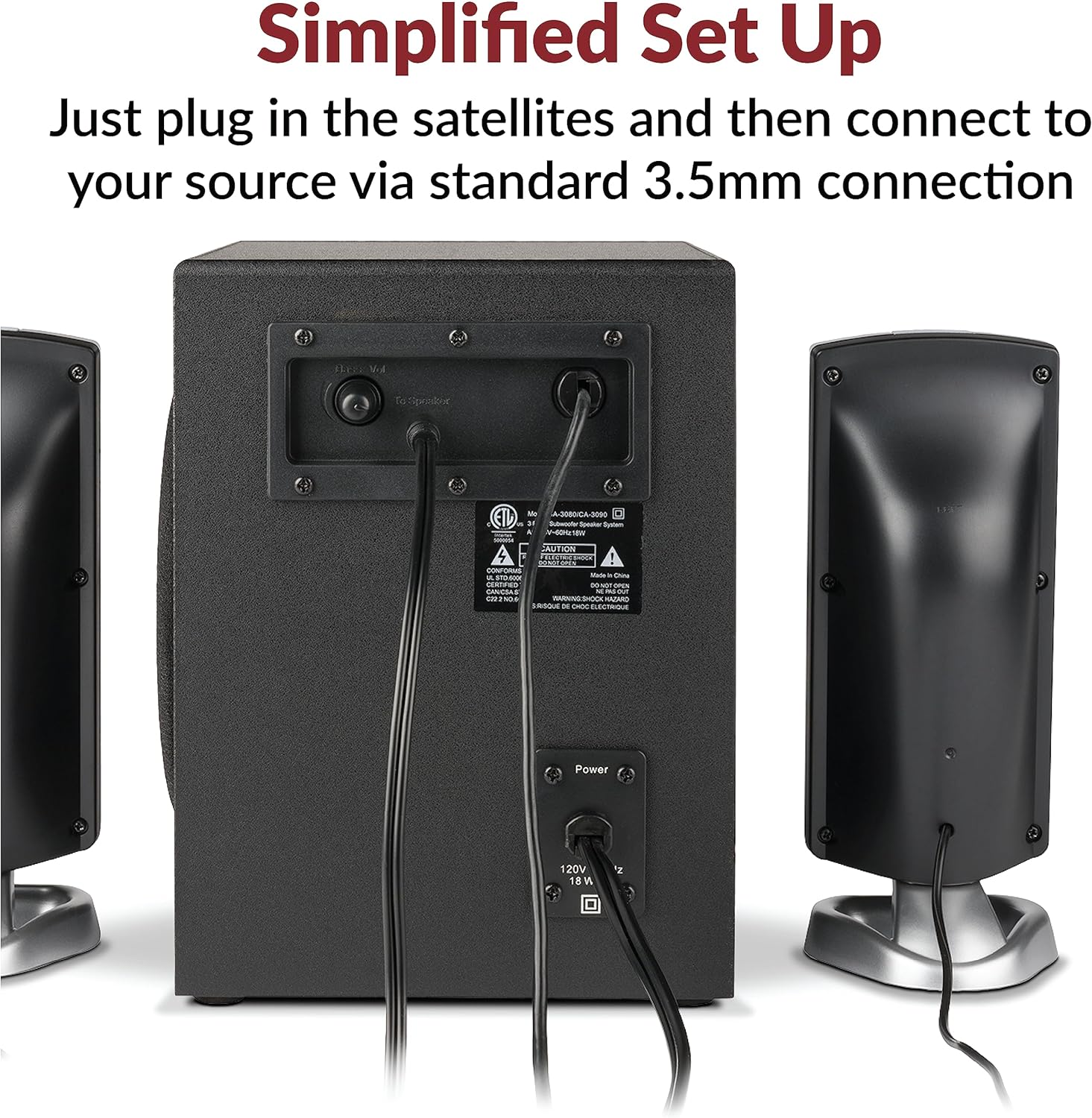 Cyber Acoustics CA-3090 Enceintes Noir