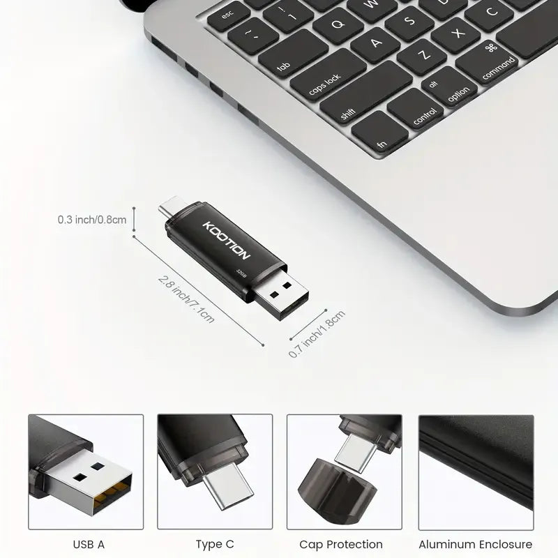 Clé USB Type-C 128 Go : 2 en 1 double USB A + USB C OTG