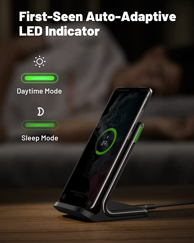 chargeurs sans fil rapides 15 W avec lumière adaptative
