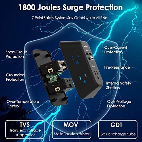 Chargeur mural USB, protection contre les surtensions