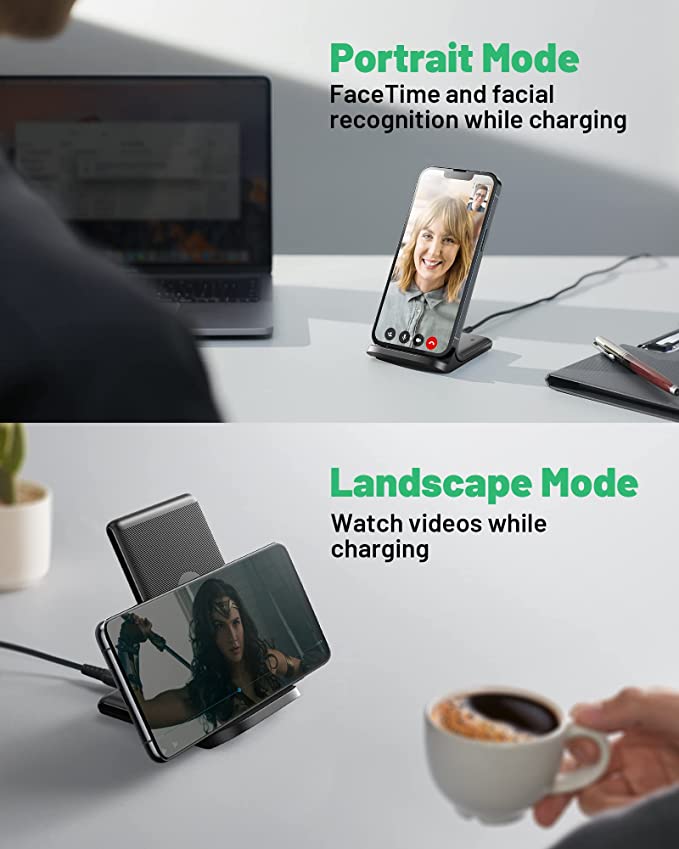 chargeurs sans fil rapides 15 W avec lumière adaptative