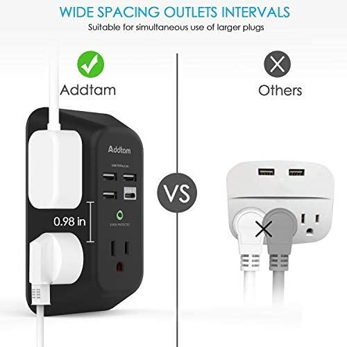 Chargeur mural USB, protection contre les surtensions