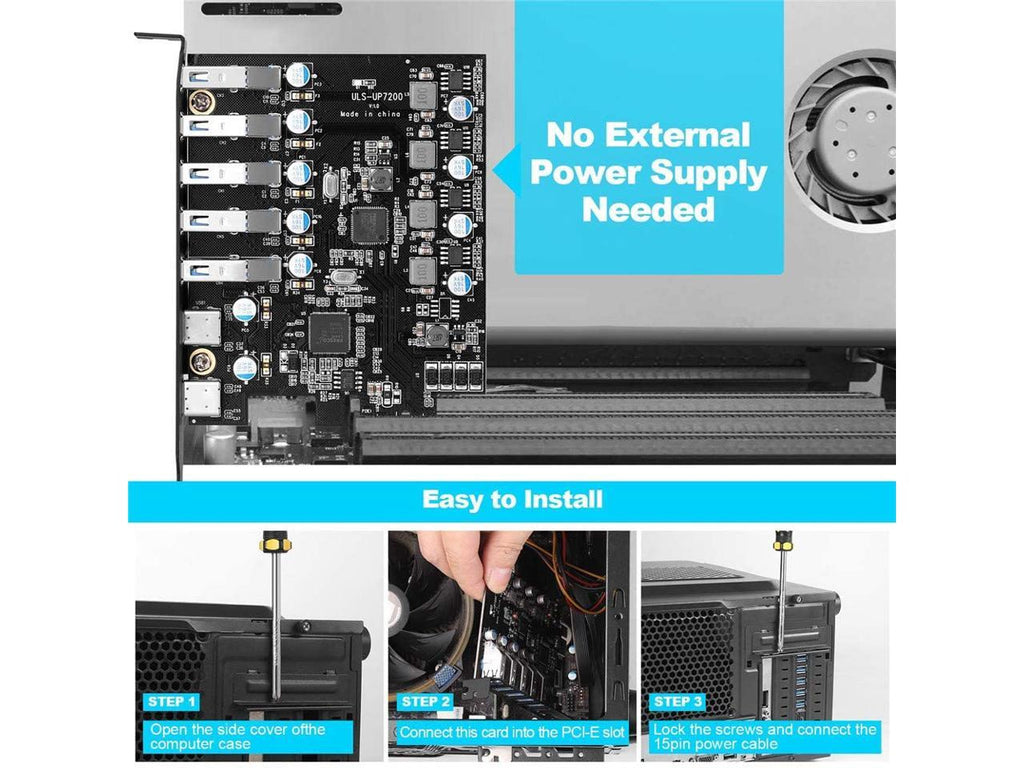 Carte d’extension PCI-E vers USB 3.0 7
