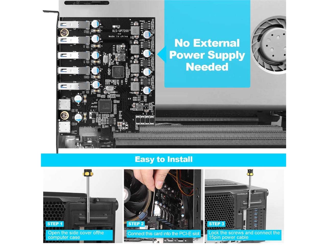 Carte d’extension PCI-E vers USB 3.0 7
