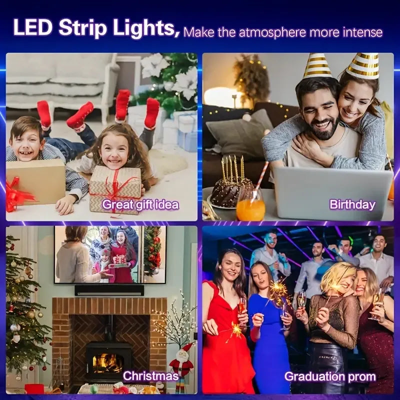 Bandes lumineuses LED, 32.8ft / 10m, RGB 2835 DC5V, contrôleur
