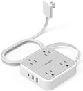 Barre d'alimentation plate avec USB C, rallonge ultra fine pour intérieur