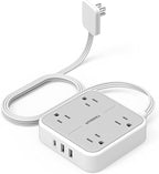 Barre d'alimentation plate avec USB C, rallonge ultra fine pour intérieur