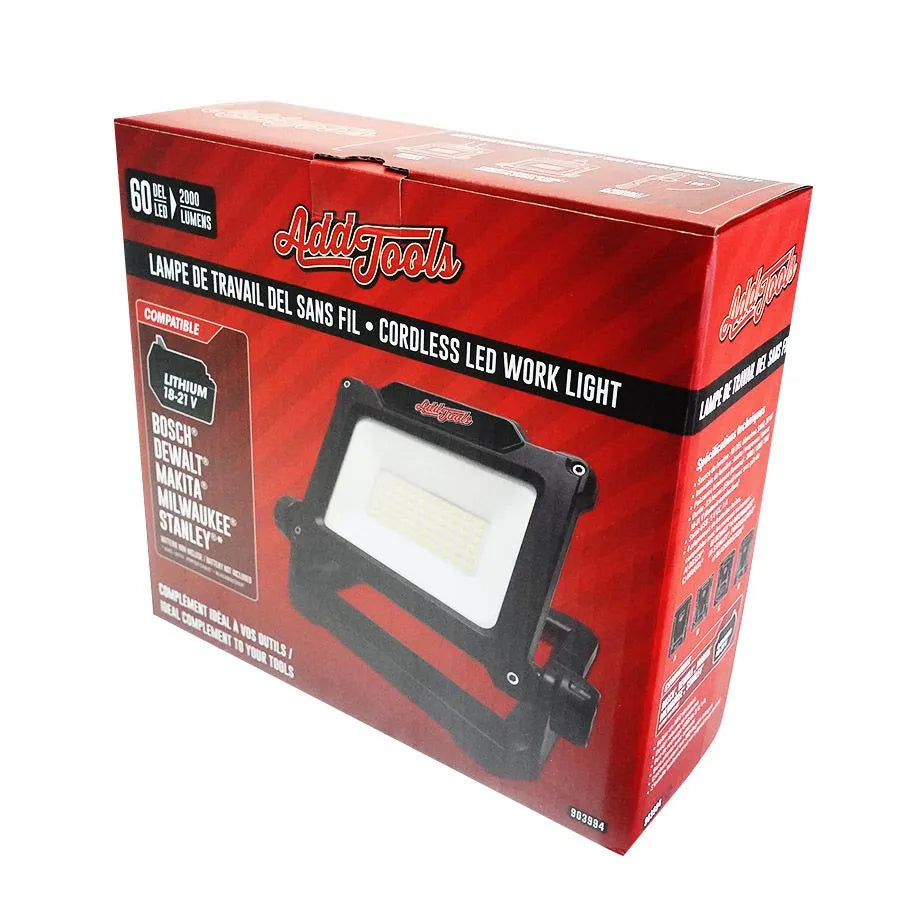 Lampe de travail DEL sans fil à batterie lithium - 20 W