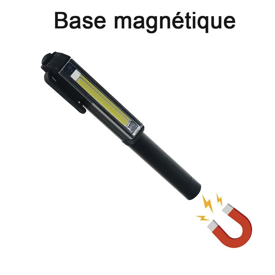 Petite lampe de poche DEL COB à base magnétique - 200 Lumens