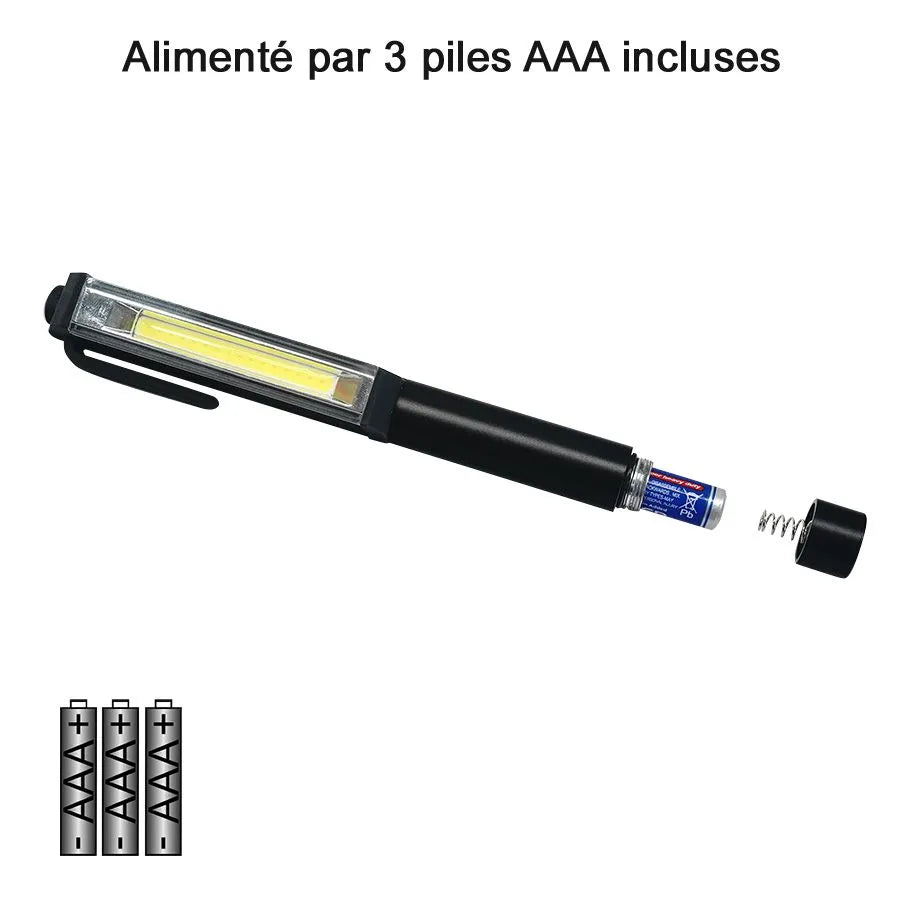 Petite lampe de poche DEL COB à base magnétique - 200 Lumens