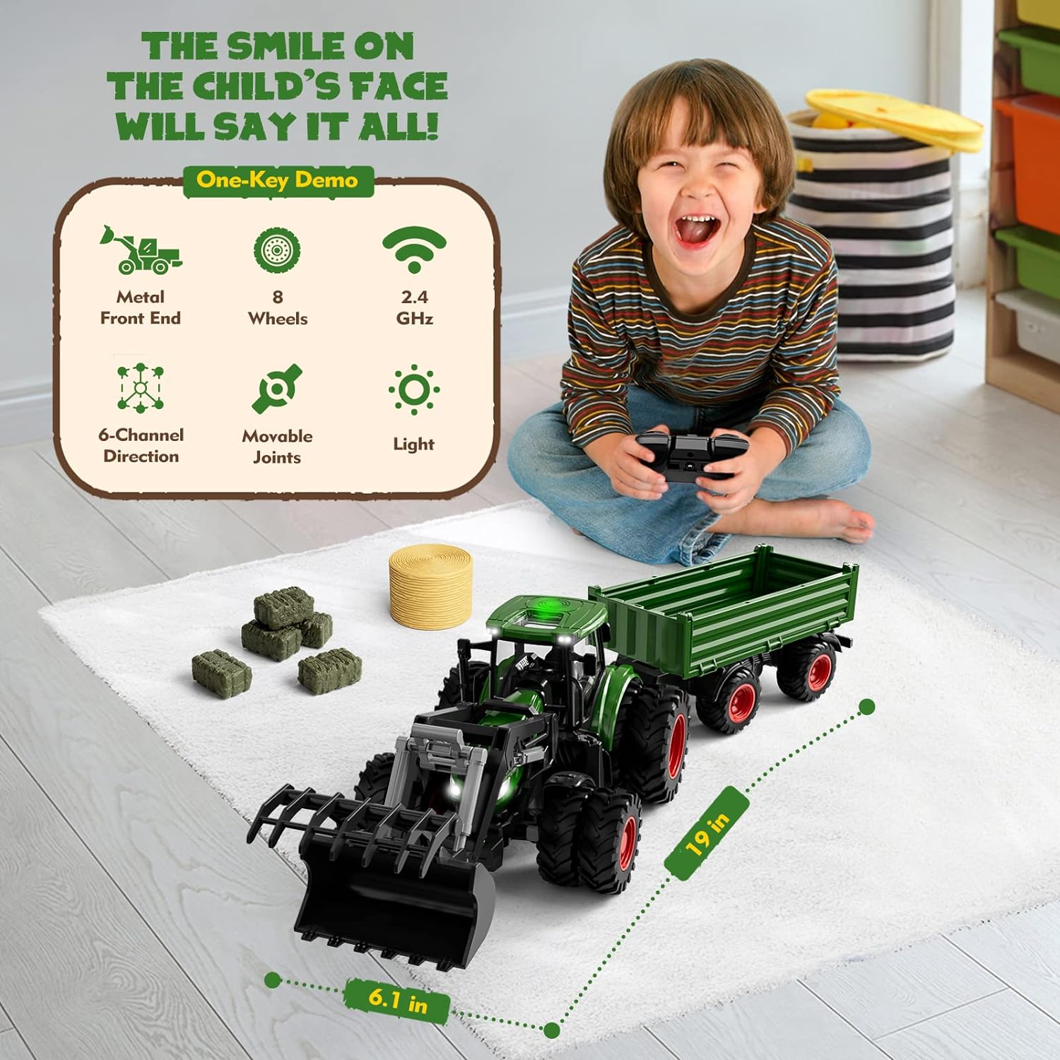 WELIN Jouets tracteur et remorque télécommandés