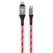 Câble lumineux USB-C mâle à mâle - Rouge - 1.8m