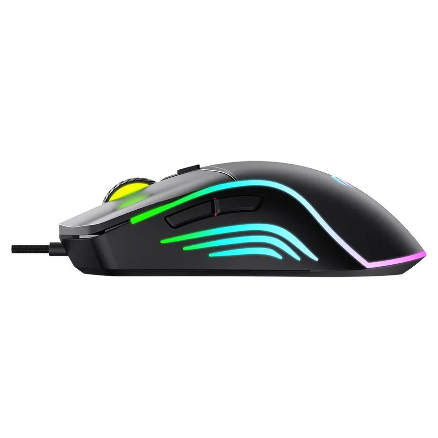 Souris optique de jeu rétroéclairée HAVIT MS1029 avec fil - 6 boutons - RVB - USB