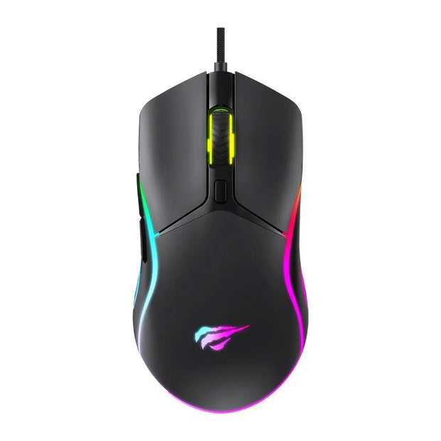 Souris optique de jeu rétroéclairée HAVIT MS1029 avec fil - 6 boutons - RVB - USB