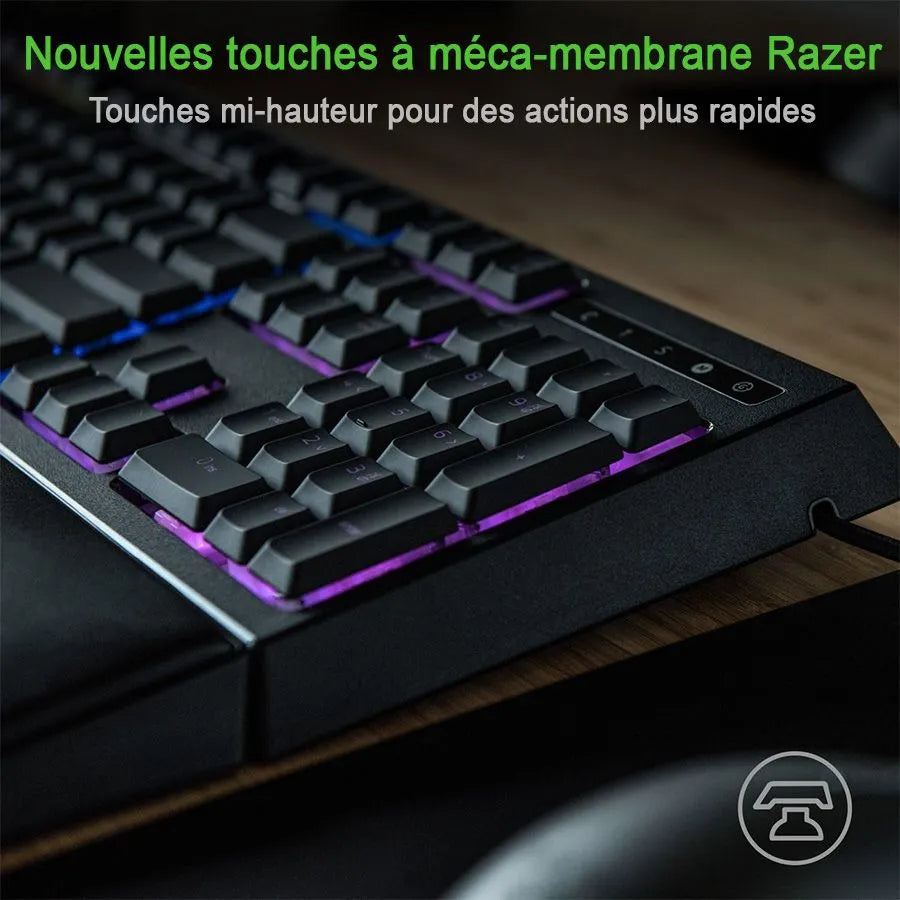 Clavier de jeux méca-membrane RAZER ORNATA rétroéclairé RGB