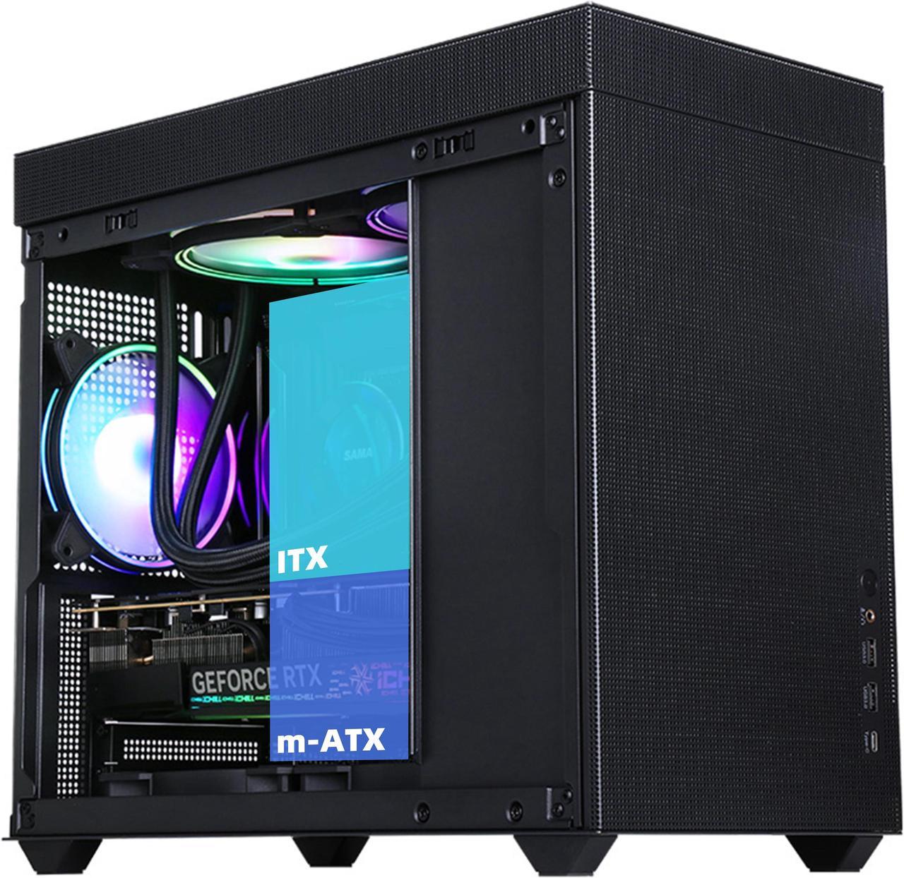 Boîtier d'ordinateur de jeu SAMA IM01 Pro en verre trempé noir