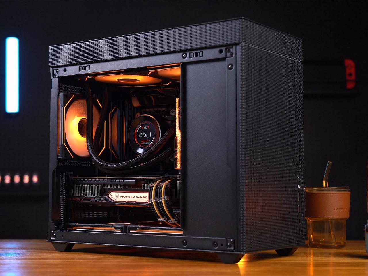 Boîtier d'ordinateur de jeu SAMA IM01 Pro en verre trempé noir