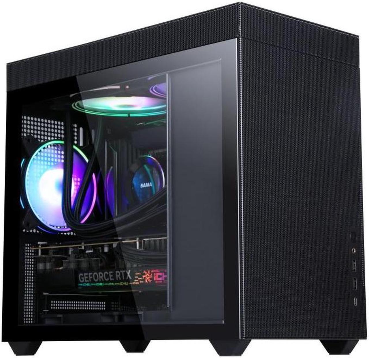 Boîtier d'ordinateur de jeu SAMA IM01 Pro en verre trempé noir