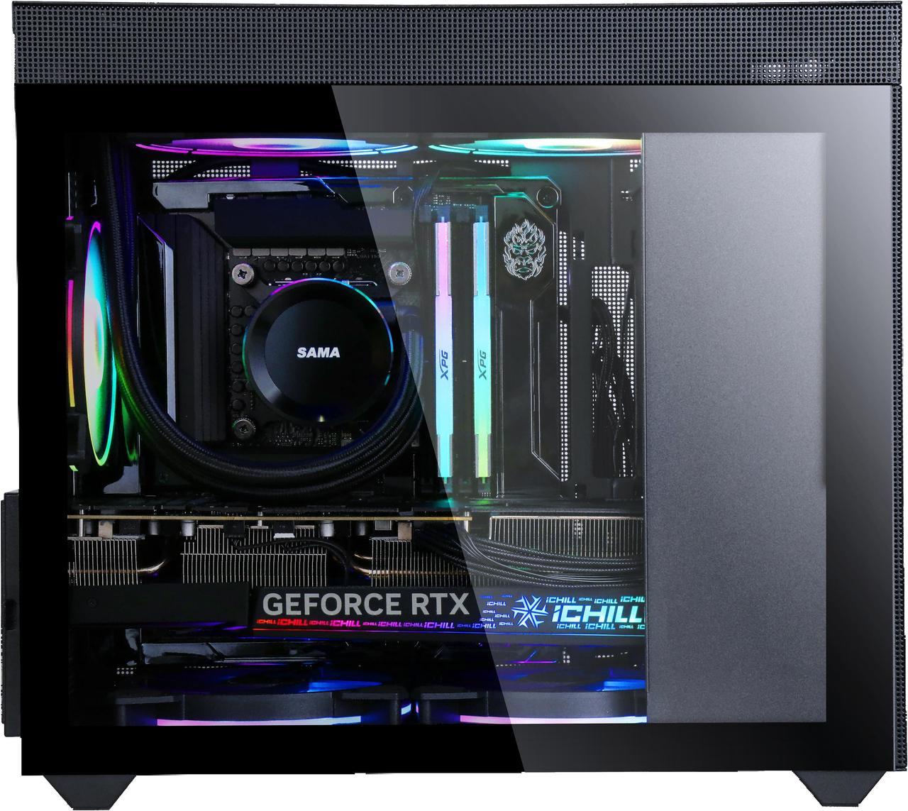 Boîtier d'ordinateur de jeu SAMA IM01 Pro en verre trempé noir