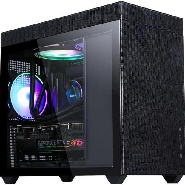 Boîtier d'ordinateur de jeu SAMA IM01 Pro en verre trempé noir