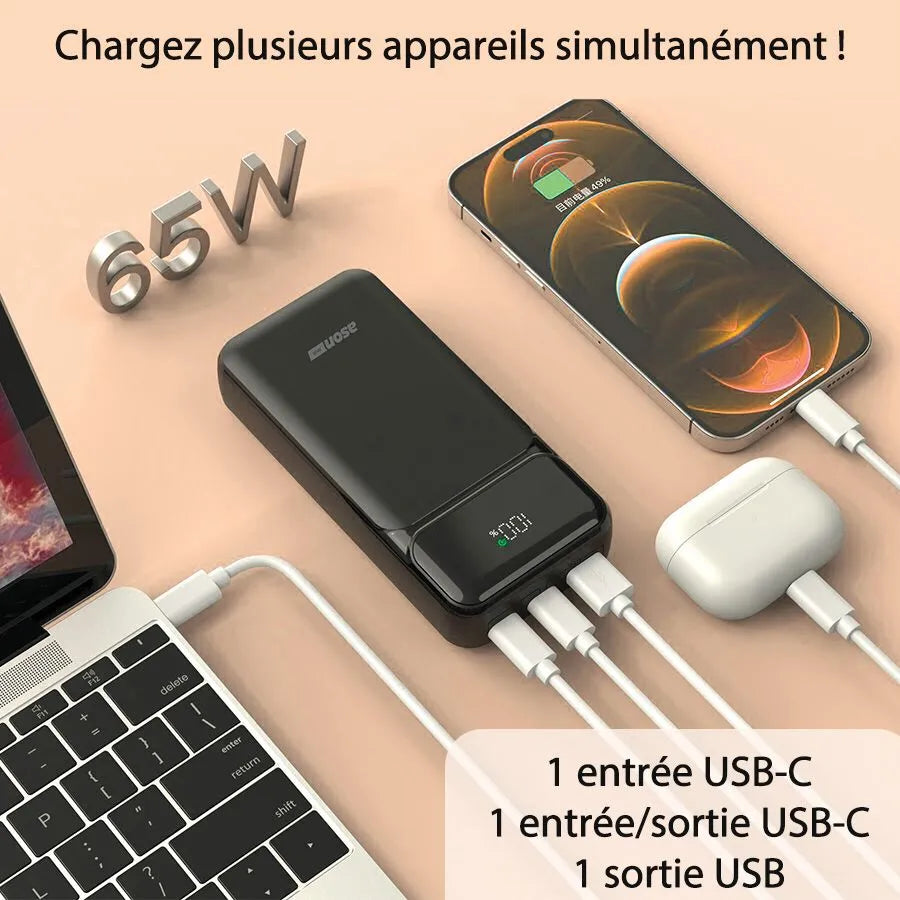 Chargeur portatif USB/USB-C QC3.0 - 20 000 mAh
