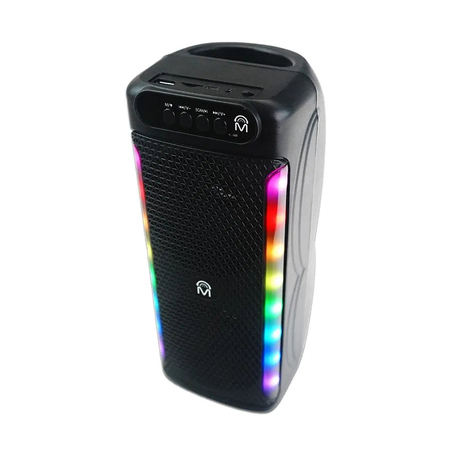 Haut-parleur Bluetooth tour 6-en-1 avec lumières DEL - Noir