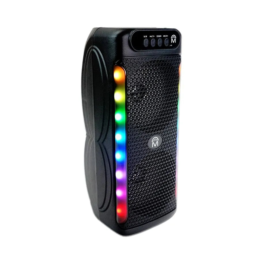 Haut-parleur Bluetooth tour 6-en-1 avec lumières DEL - Noir