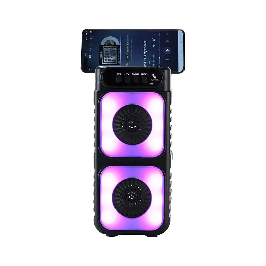 Haut-parleur Bluetooth tour 6-en-1 avec lumières DEL - Noir