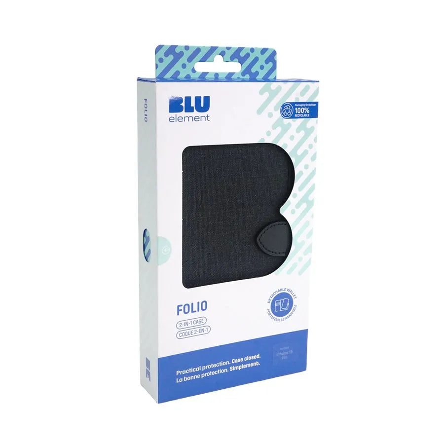 Étui de cellulaire Folio avec porte-carte pour iPhone 15 Pro - Noir