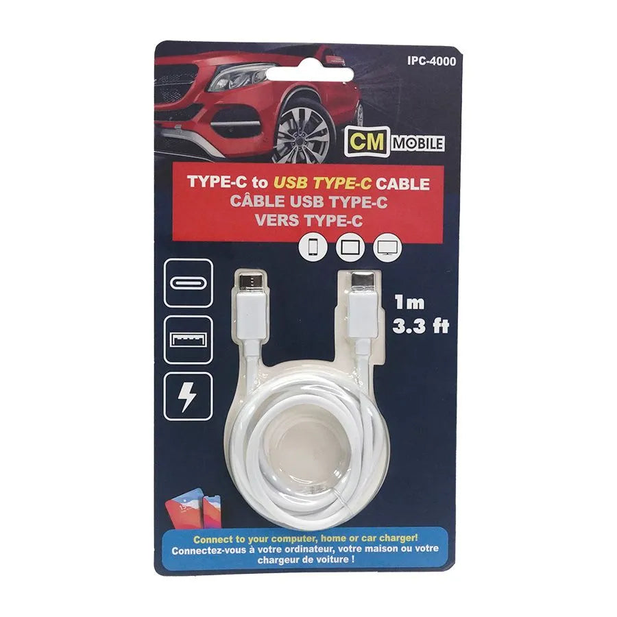 Câble de charge USB-C vers USB-C - 1 m - Blanc