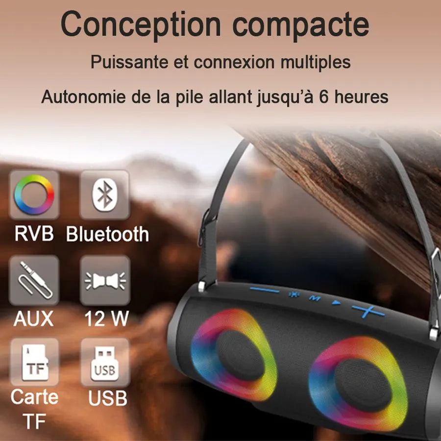 Haut-parleur Bluetooth portatif avec jeux de lumières - 12 W