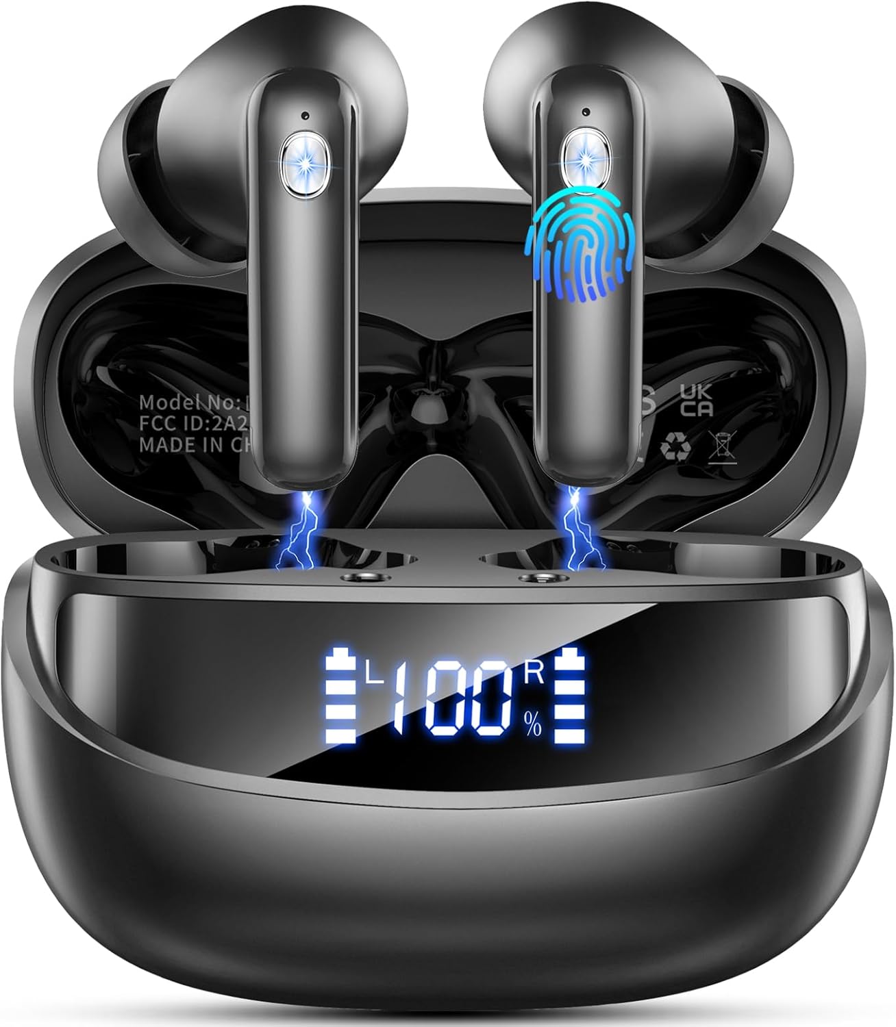 Écouteurs sans fil Bluetooth 5.4 HiFi stéréo, 45 heures de lecture