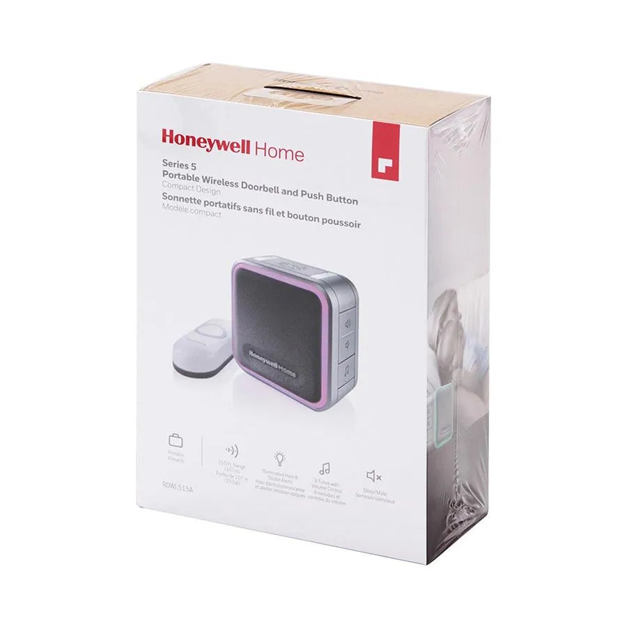 Carillon illuminé HONEYWELL avec sonnette de porte sans fil Série 5
