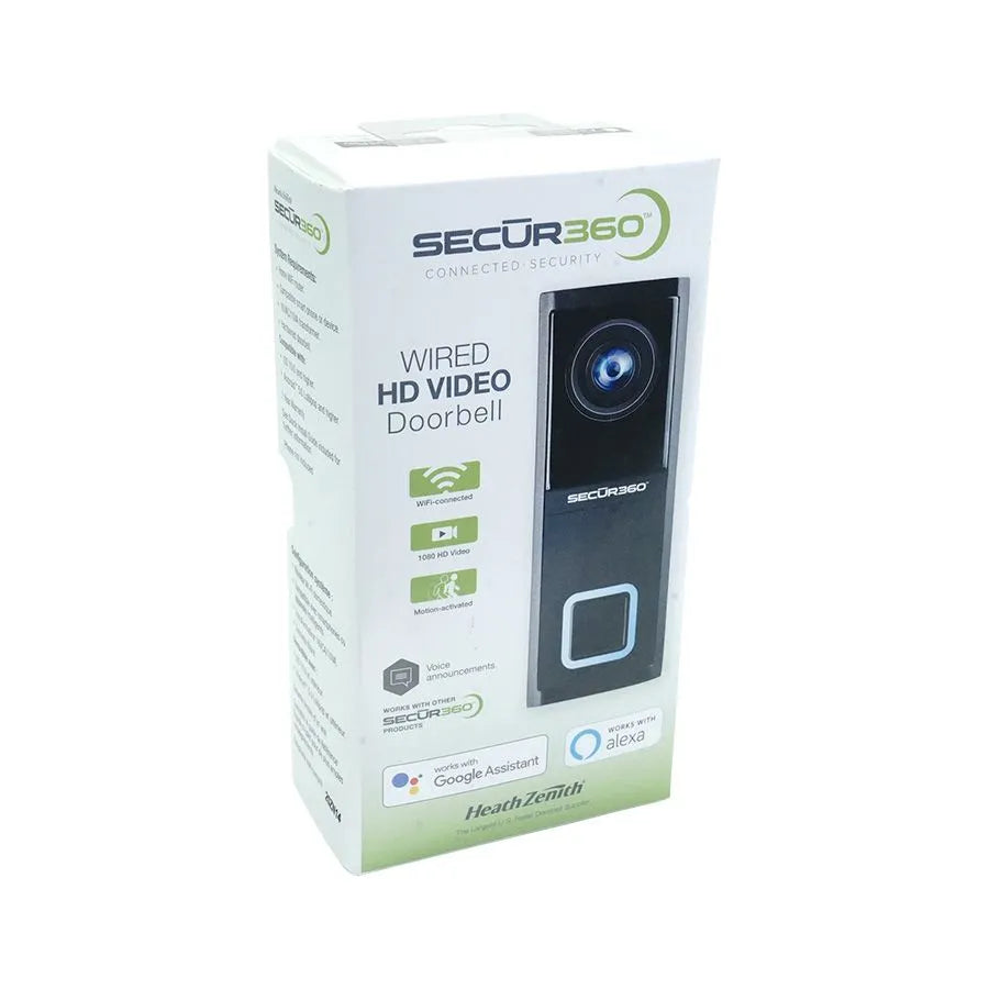 Sonnette Wi-Fi intelligente filaire HEATH ZENITH avec caméra HD - Noir