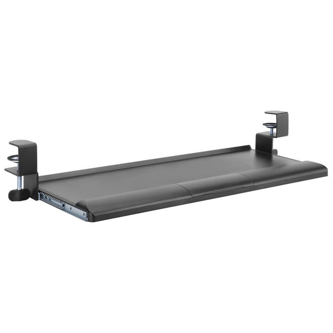 Grand plateau coulissant sous le bureau pour clavier et souris avec pince en C